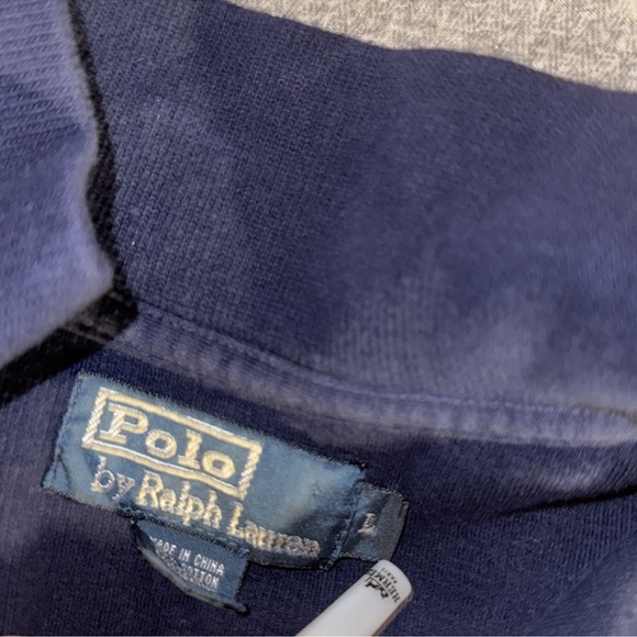 POLO QUARTER ZIP SWEATER NAVY - Picture 3 of 4